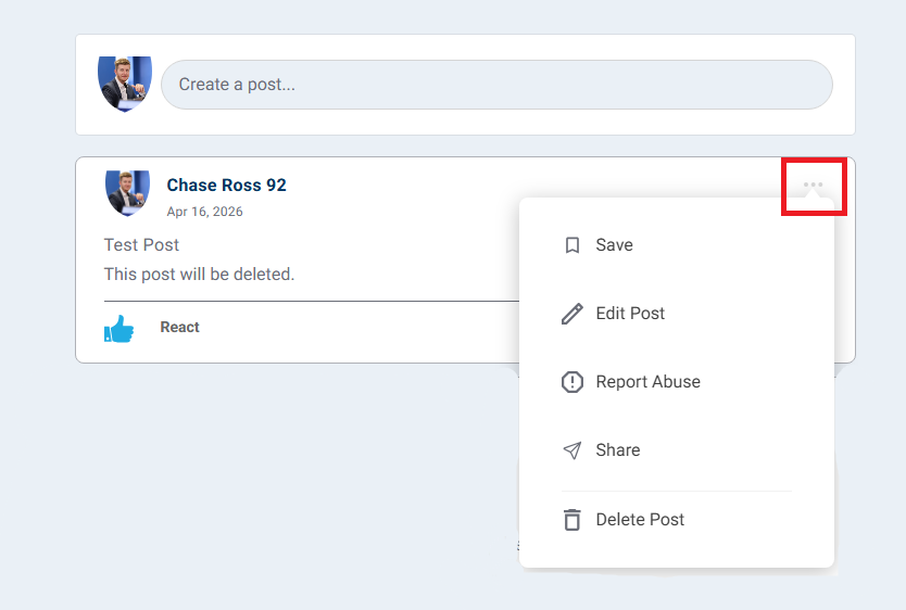 edit and delete a post